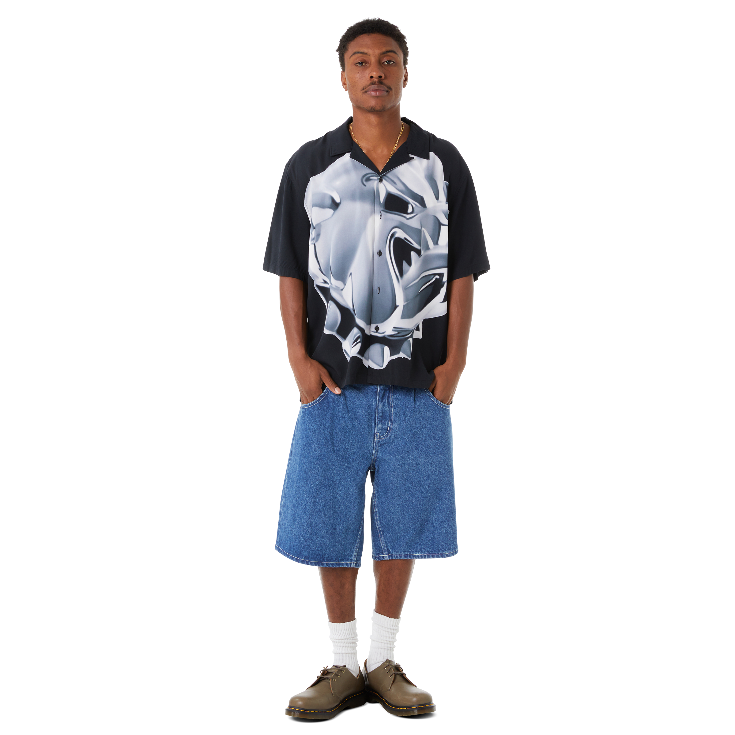 CAMISA HUF BIG DAWG S/S RESORT SHIRT BLK