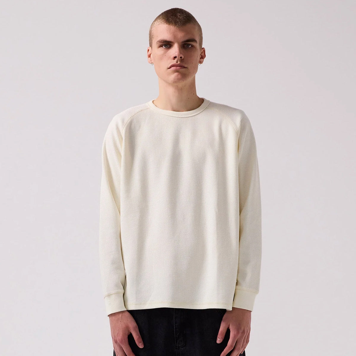 POLERA FORMER HILO ANDERSON WAFFLE LS BONE