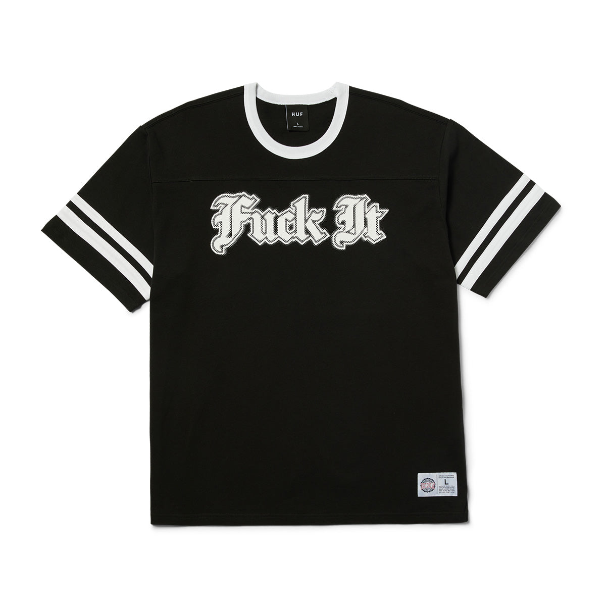 POLERA HUF IVES FOOTBALL S/S TEE BLK