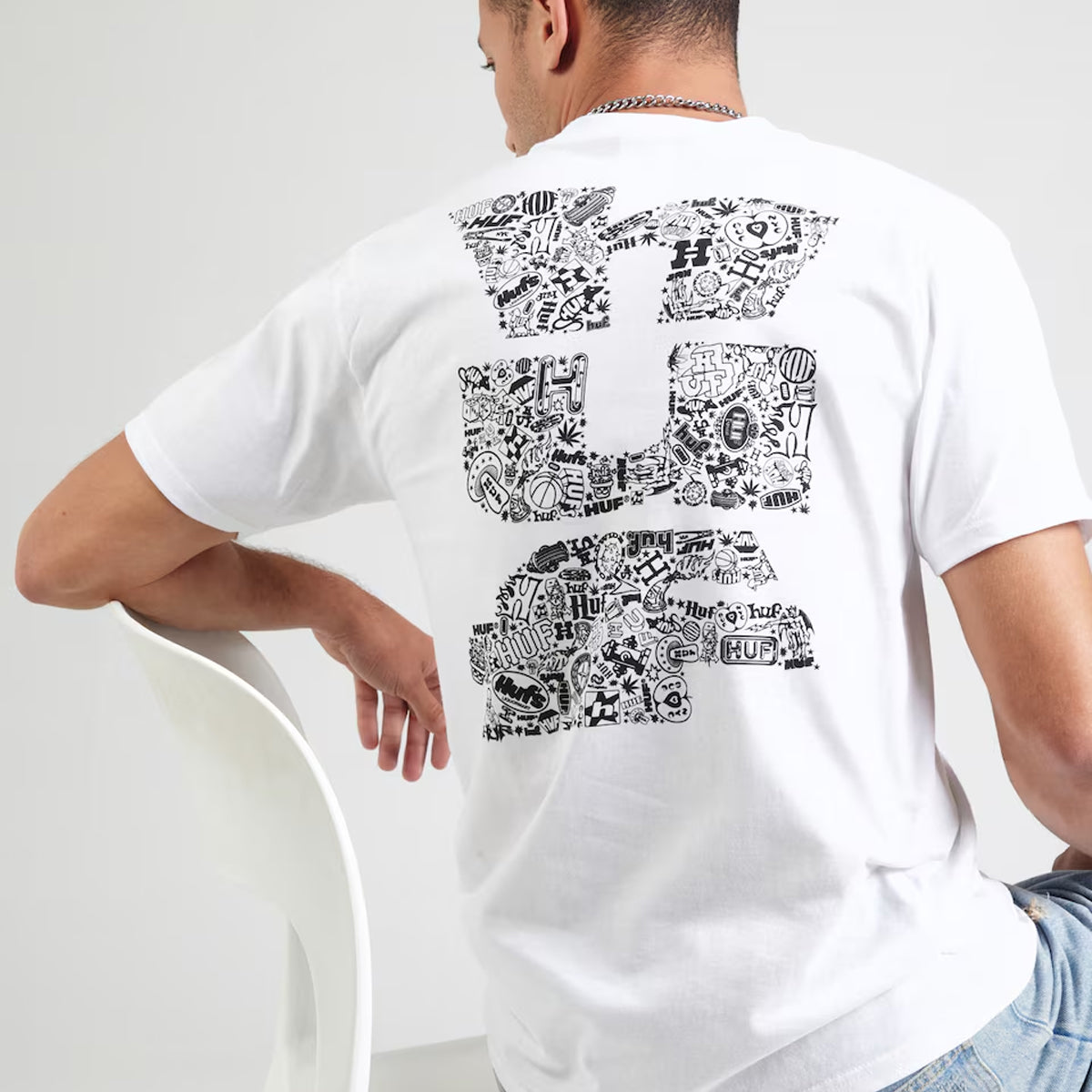 POLERA HUF METABLAST S/S TEE WHITE