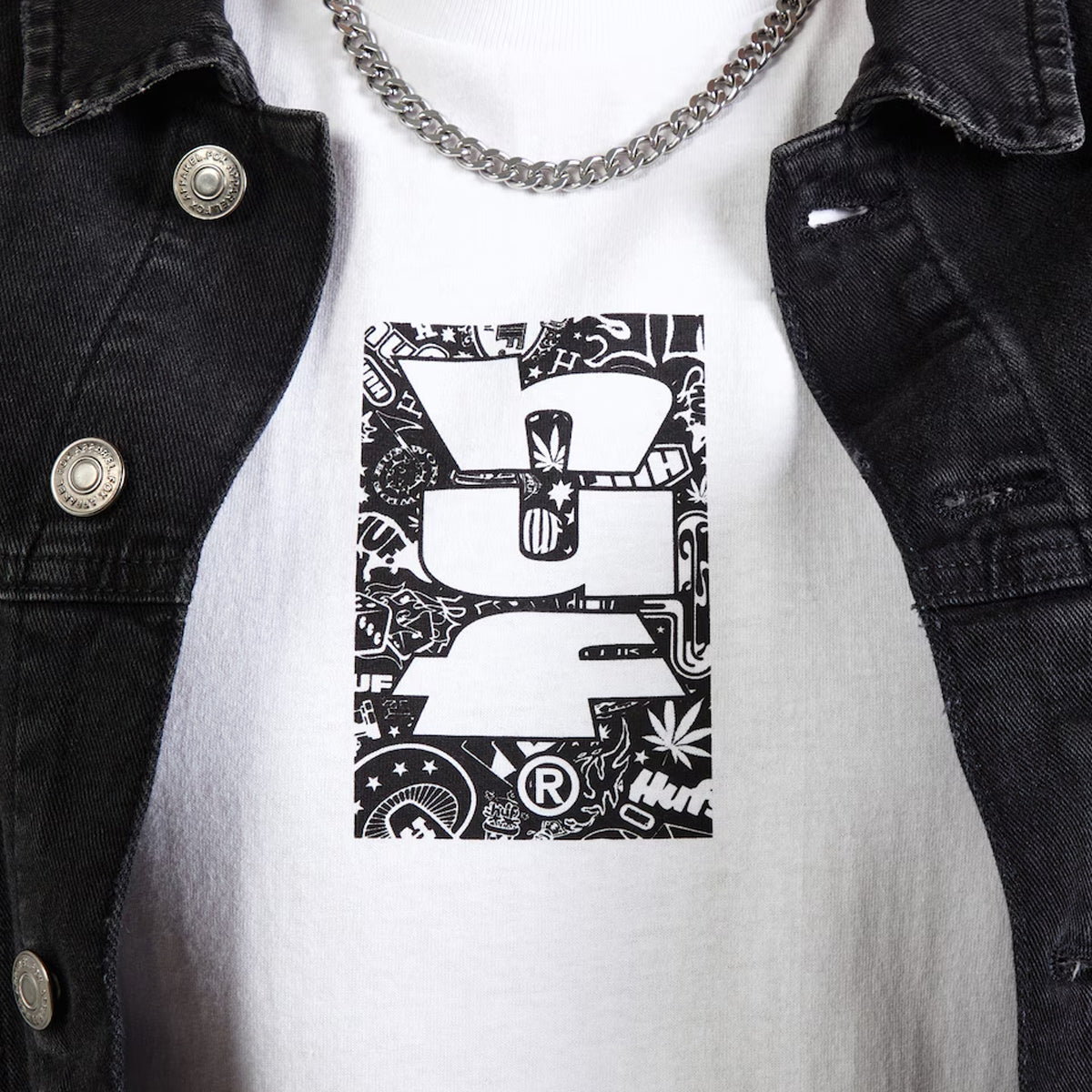 POLERA HUF METABLAST S/S TEE WHITE