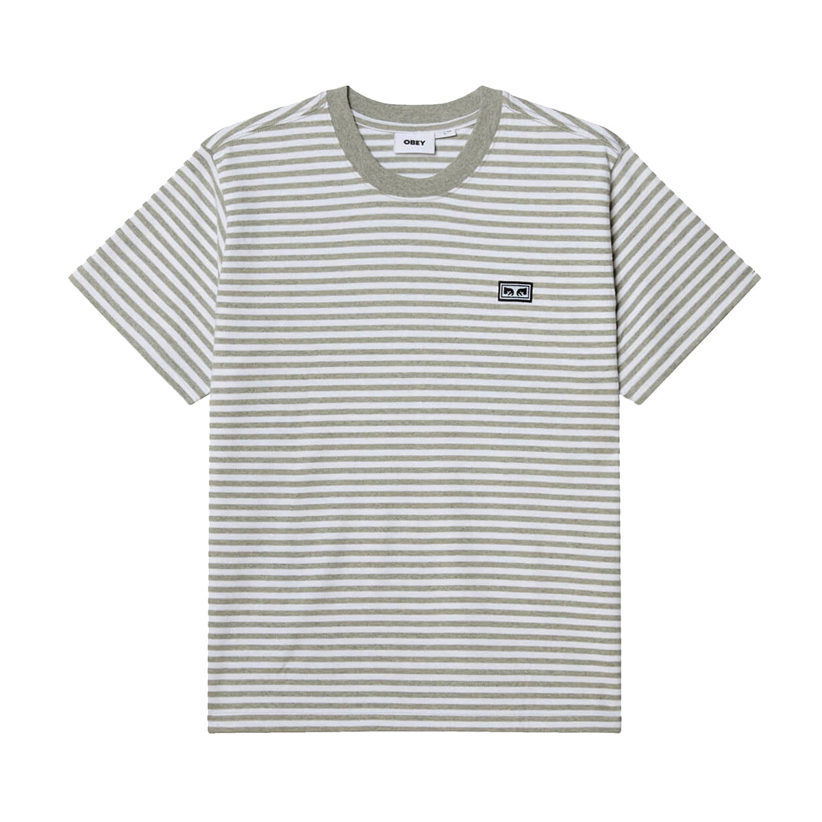 POLERA OBEY ESTABLISHED WORKS EYES STRPS SS ASH/GRM