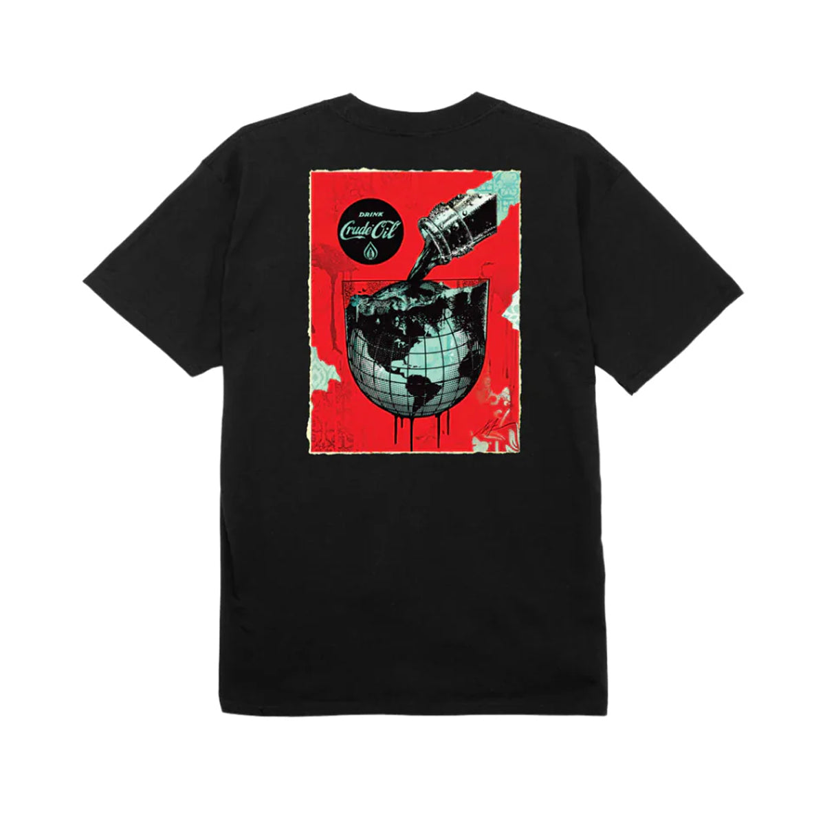 POLERA OBEY DRINK CUDE OIL CUP BLACK
