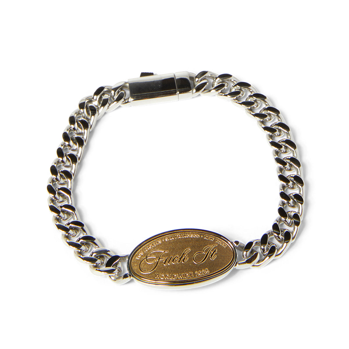 PULSERA HUF FUCK IT BRACLET SILVER