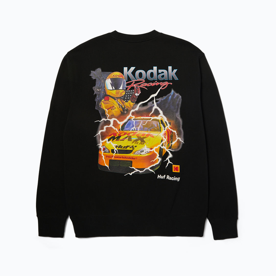POLERON HUF X KODAK RIDE THE LIGHTNING CREWNECK BLK