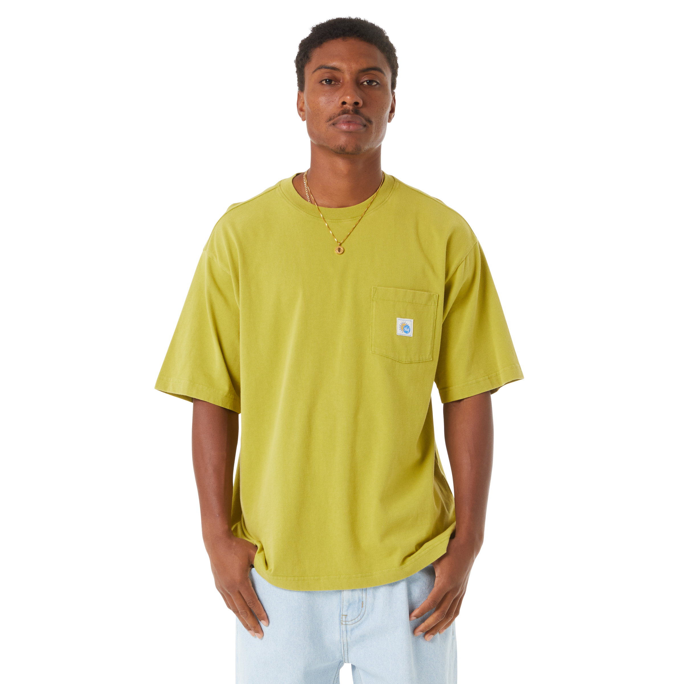 POLERA HUF TOTAL ECLIPSE S/S KNIT BOXY TOP MOSS