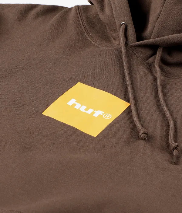 Poleron Huf 89 Box Logo Hoddie Chocolate