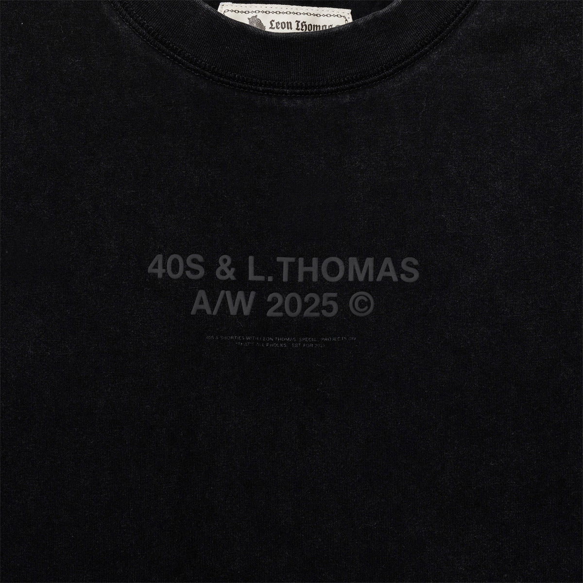 Polera 40S & SHORTIES LT General Logo Pigment Black
