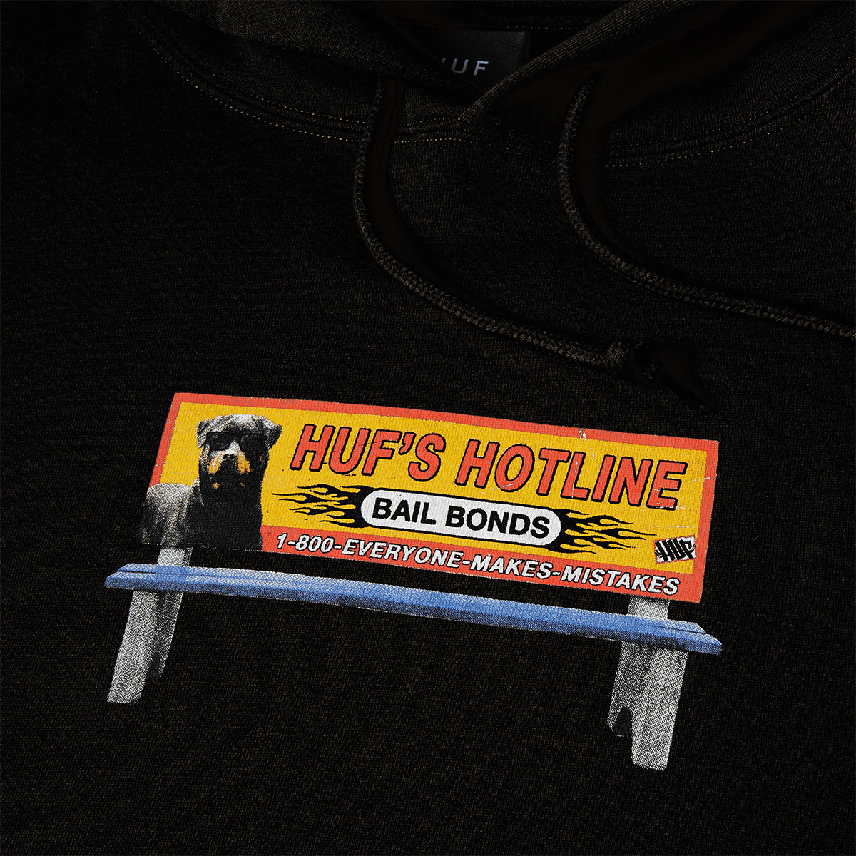 POLERON HUF BAIL BONDS P/O HOODIE BLACK