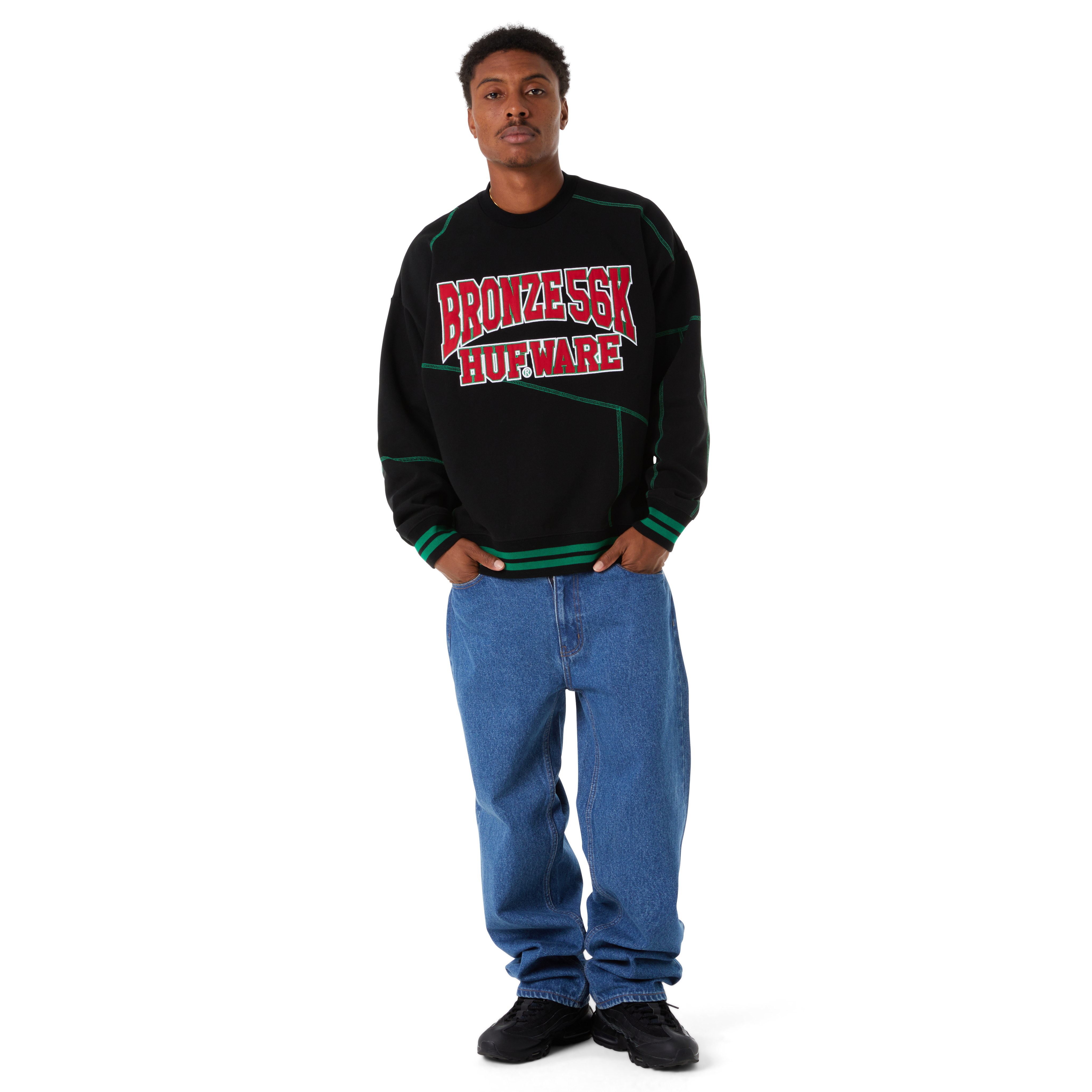 POLERON HUF X BRONZE56K HUFWARE CREWNECK BLK