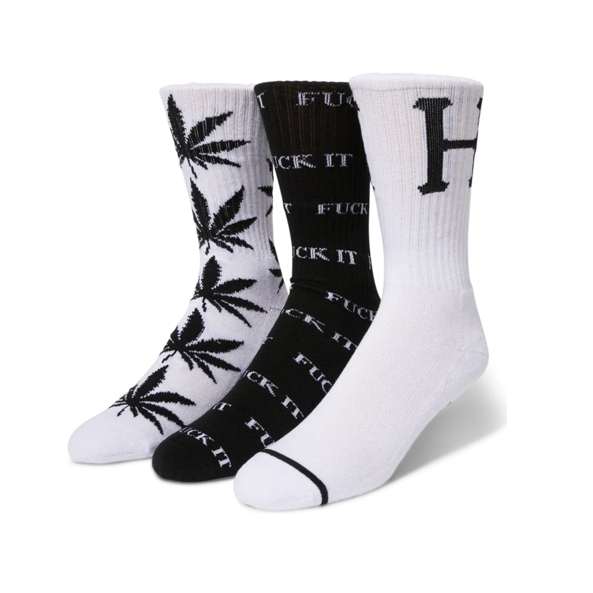CALCETINES HUF VARIETY 3 PACK BLACK/WHITE