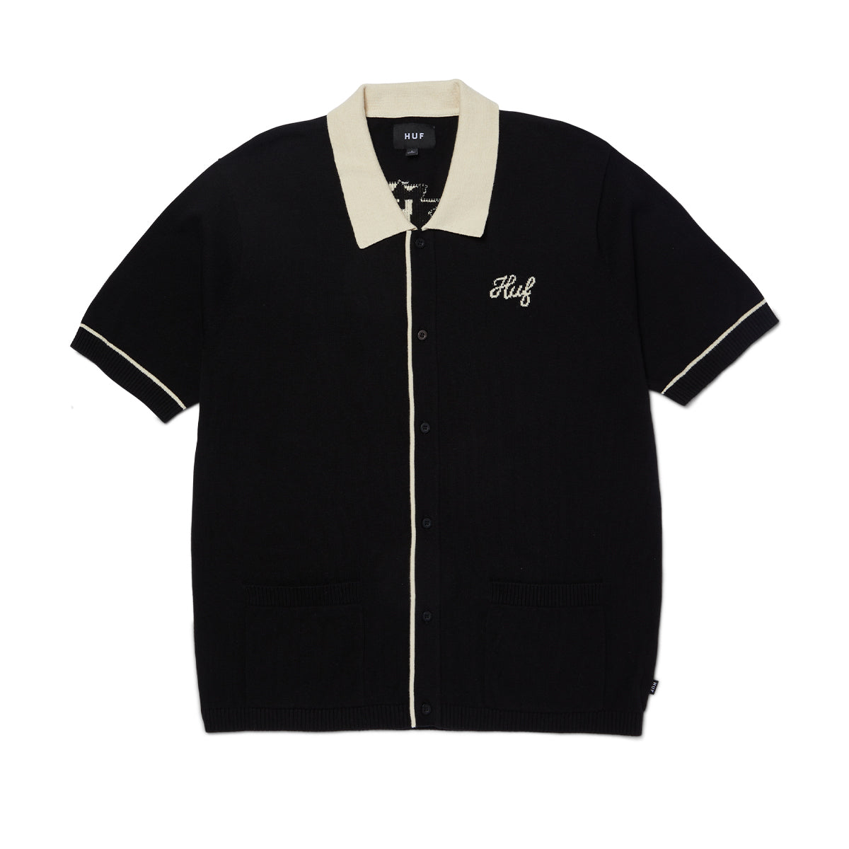 CAMISA HUF ICARUS S/S KNIT TOP BLK