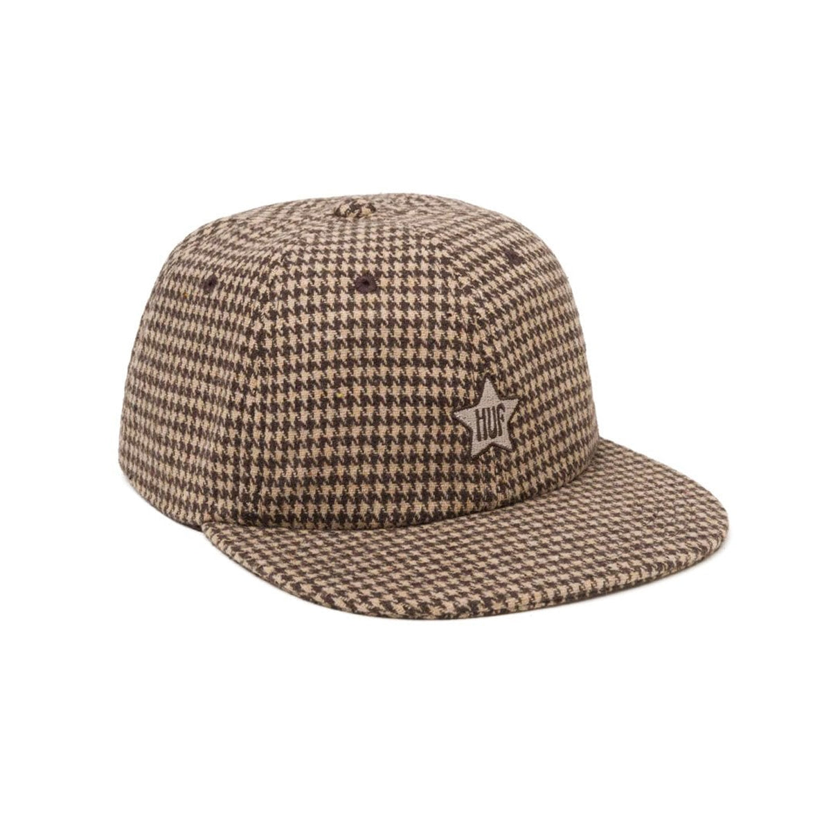 CAP HUF ONE STAR HOUNDSTOOTH 6 PANEL OAT