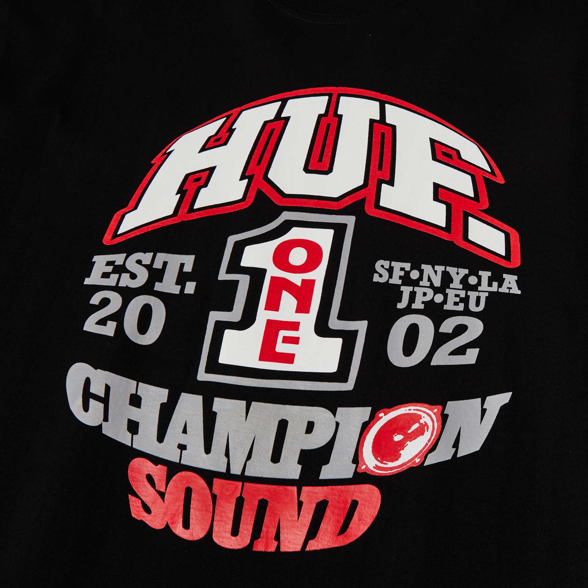 POLERA HUF CHAMPION SOUND S/S BLACK