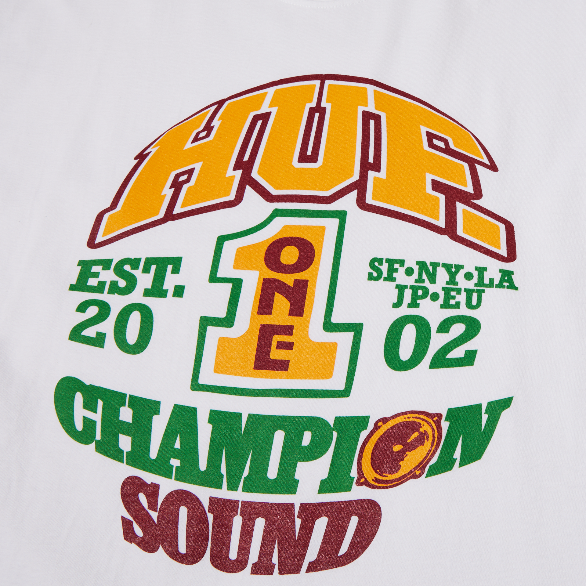 POLERA HUF CHAMPION SOUND S/S WHITE