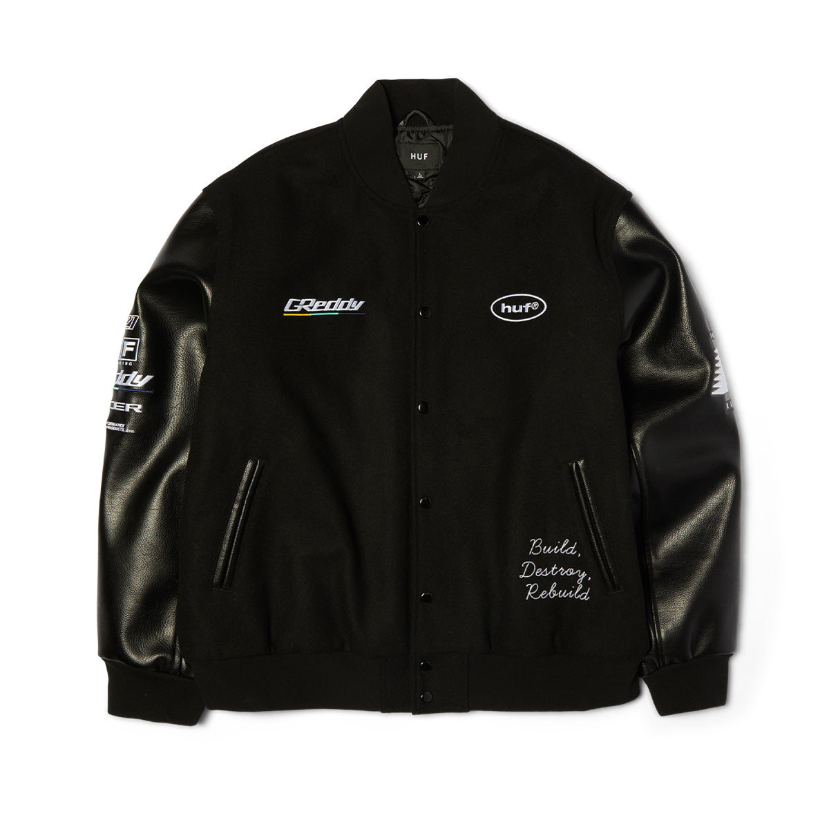 CHAQUETA HUF X GREDDY VARSITY BLACK