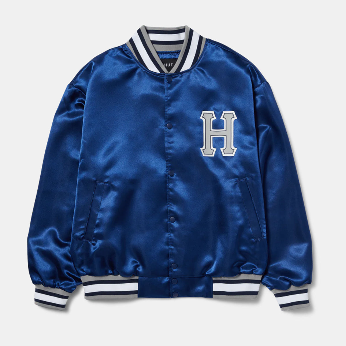 CHAQUETA DE BASEBALL HUF CRACKERJACK SATIN NAVY