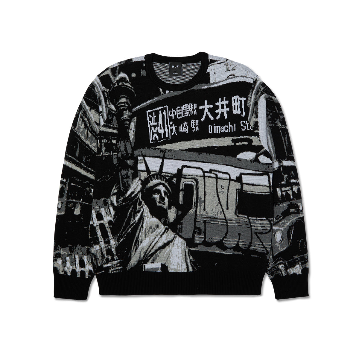 Chaleco HUF Worldwide Commuter Sweater Blk
