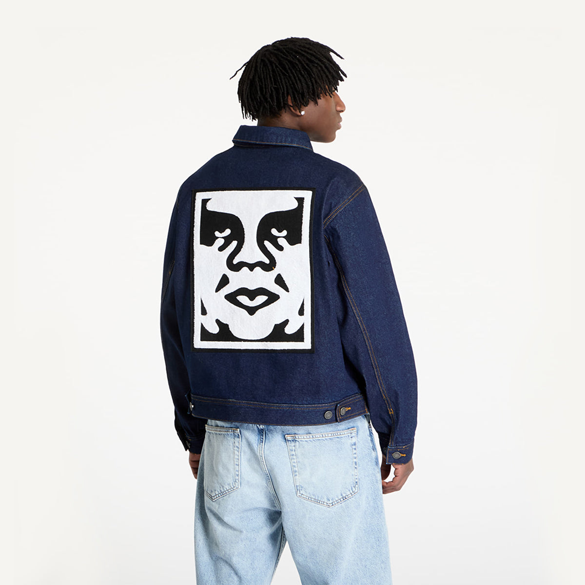Chaqueta OBEY Icon Hardwork Zip Up Rinse Indigo