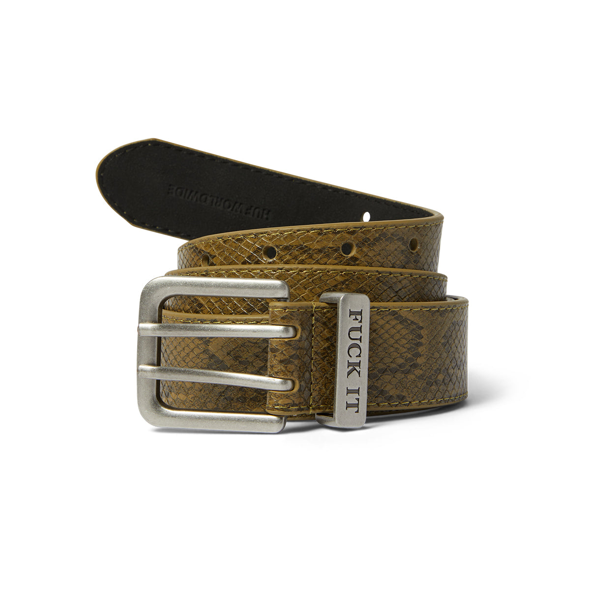 Cinturón HUF Fuck It Snakeskin Green