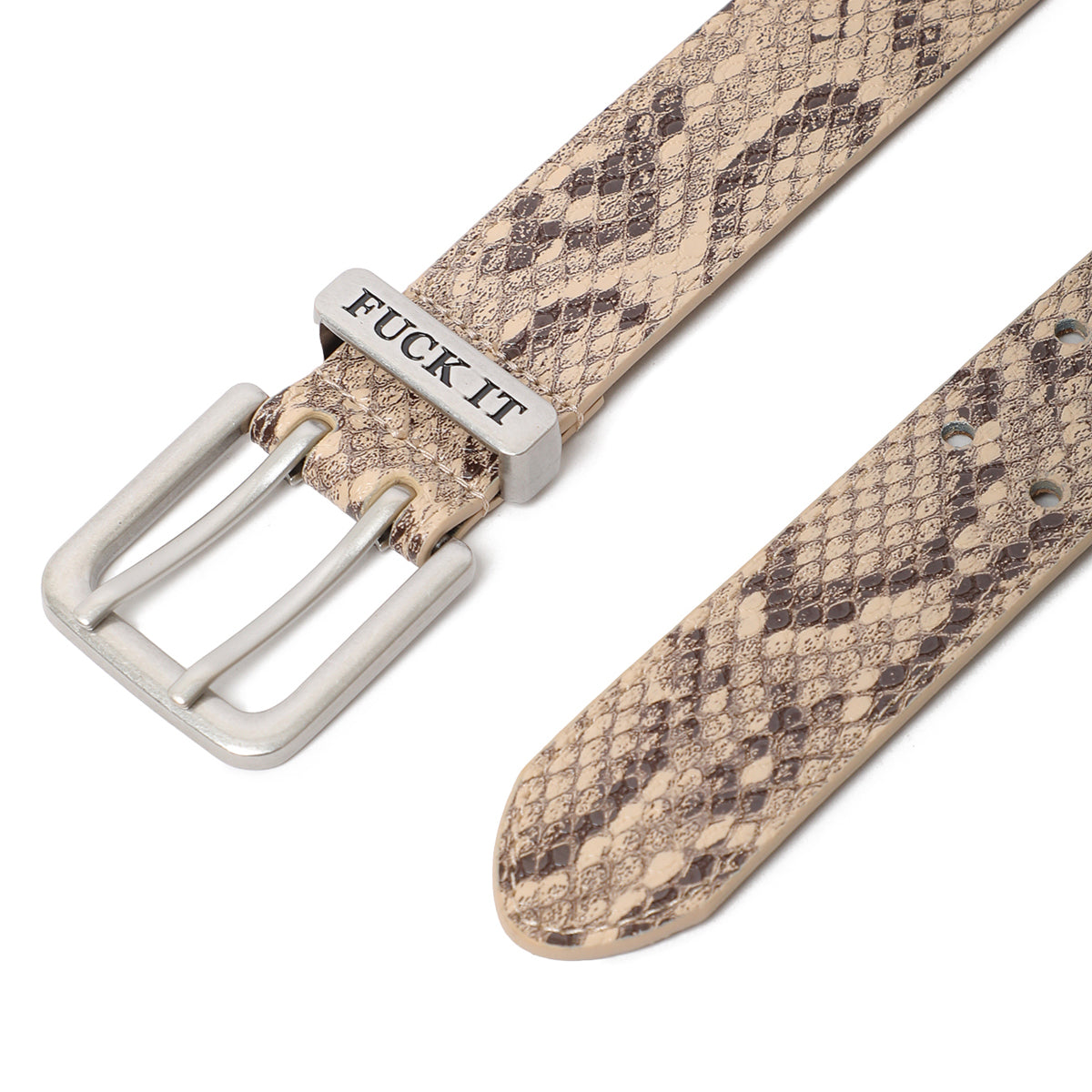 Cinturón HUF Fuck It Snakeskin Belt Borwn