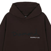Poleron DIAMOND OG Script Hoodie Brown Logo