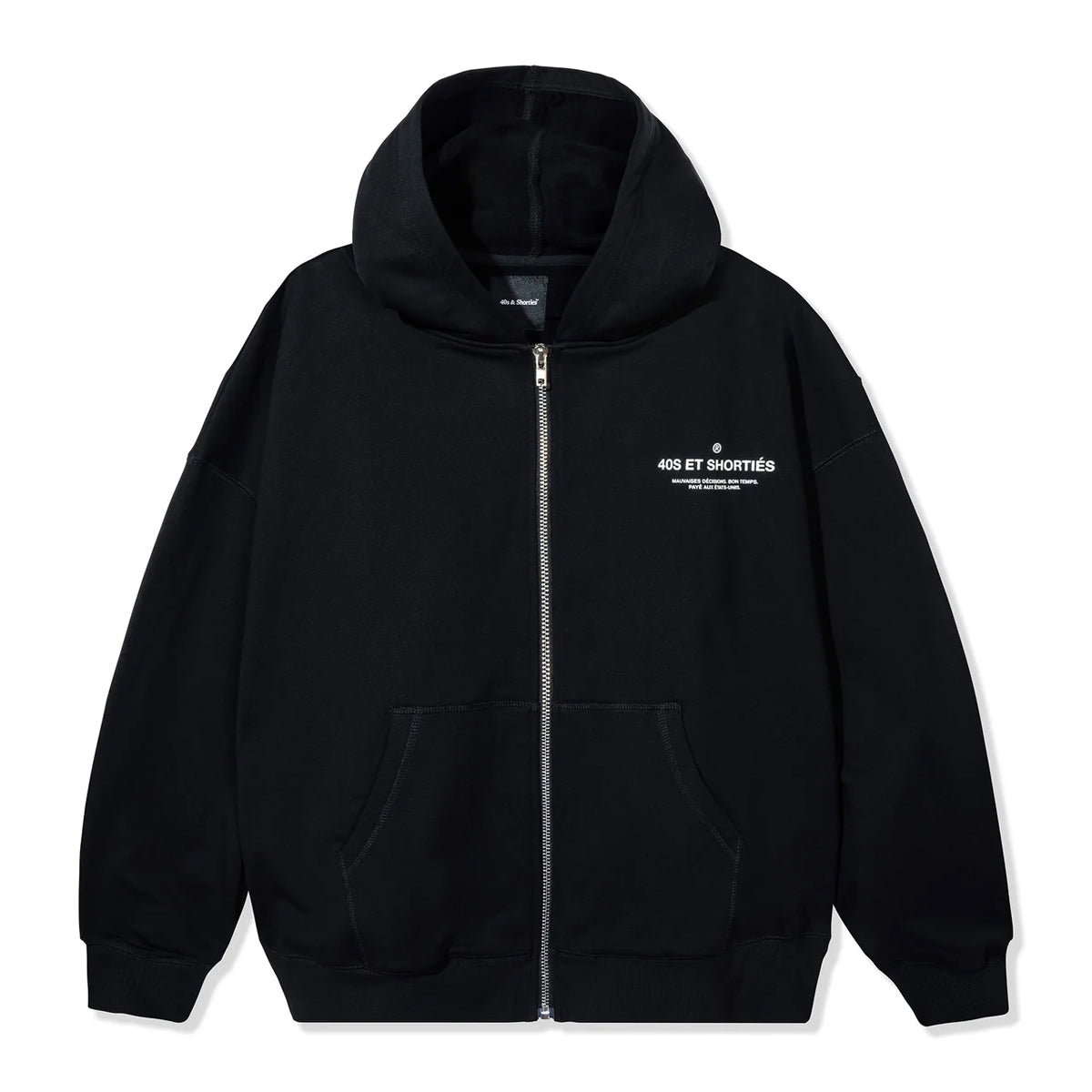 POLERON 40S & SHORTIES FRENCH GENERAL ZIP HOODIE BLACK