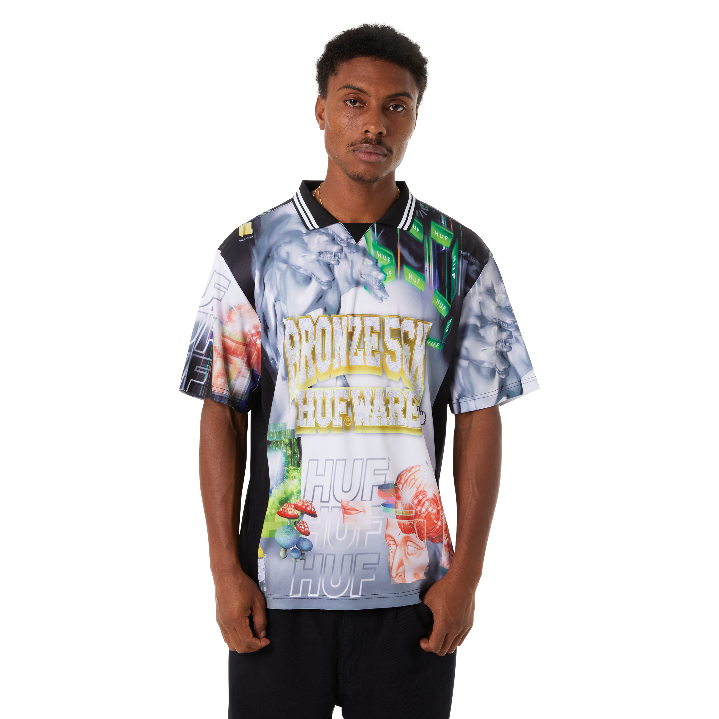 JERSEY HUF X BRONZE56K GLITCHED SOCCER MULTI