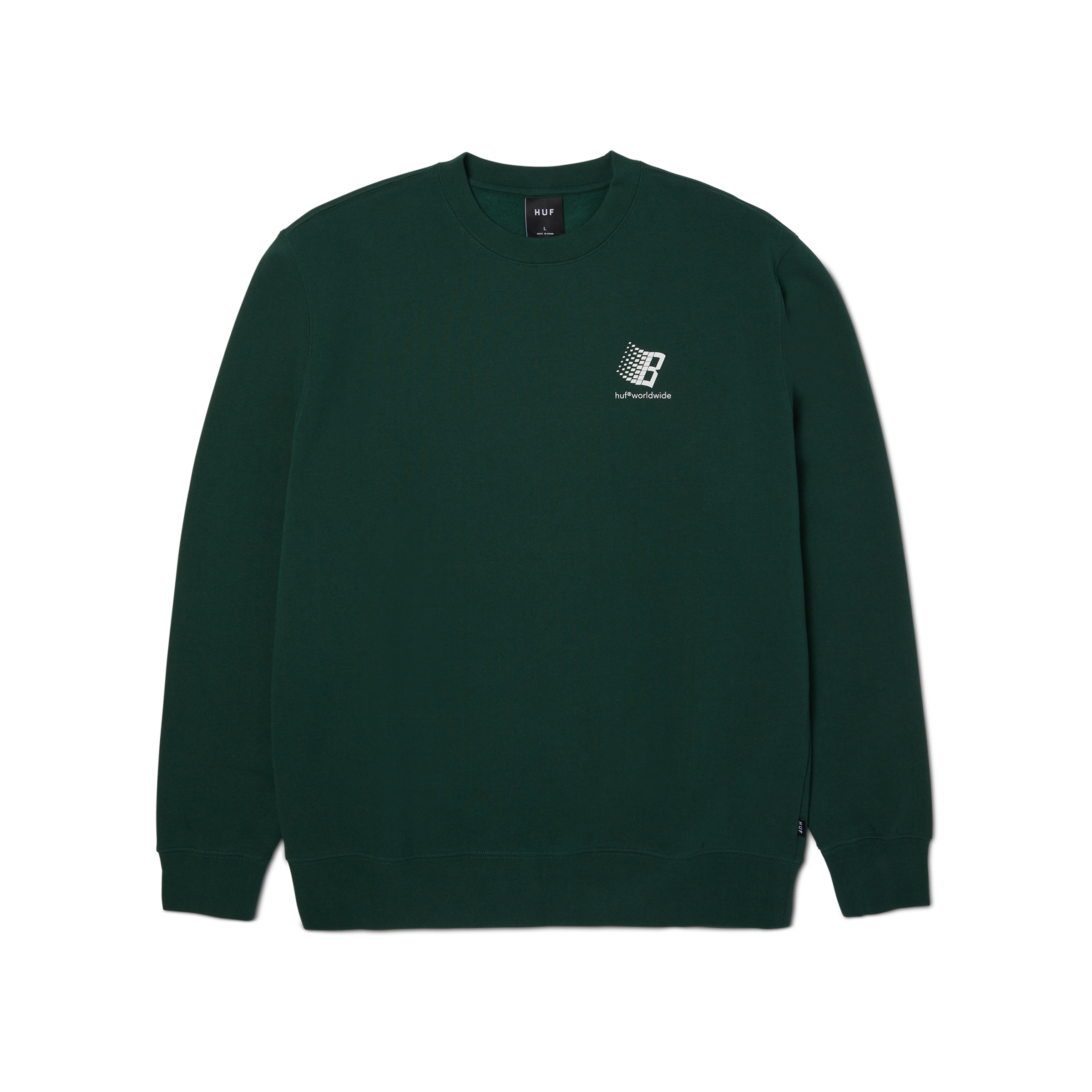 POLERON HUF X BRONZE56K CREWNECK FOREST GREEN