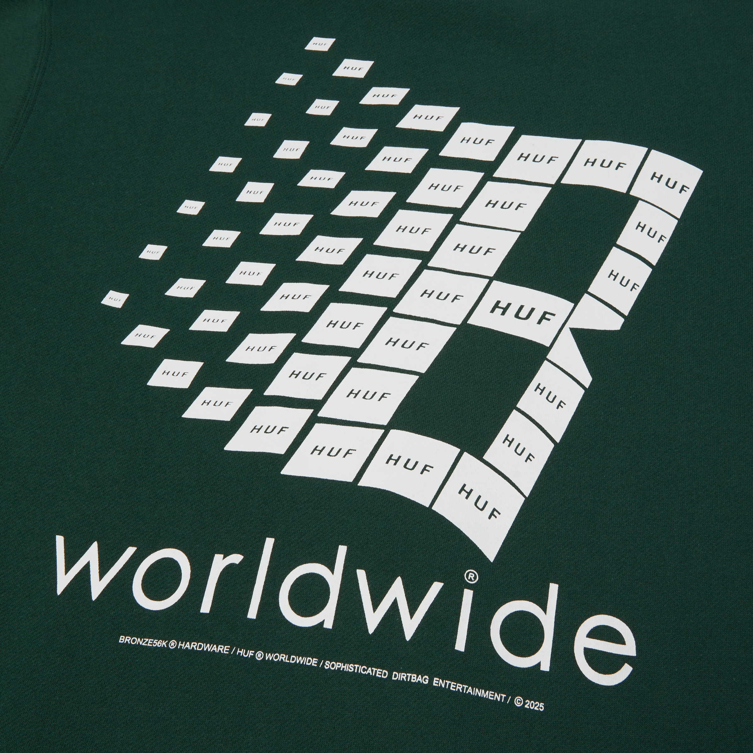 POLERON HUF X BRONZE56K CREWNECK FOREST GREEN