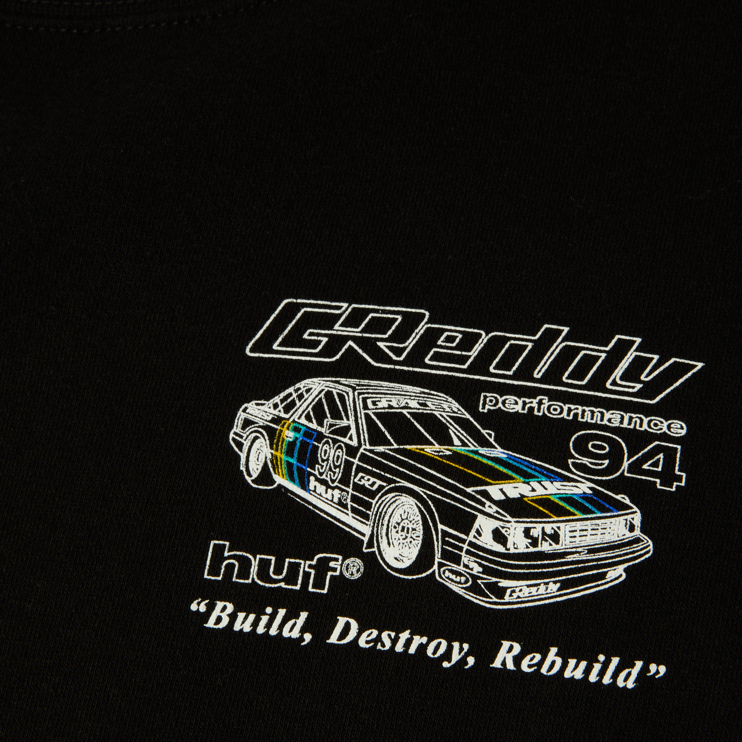 POLERON HUF X GREDDY RETRO MOD CREWNECK SWEATSHIRT BLK