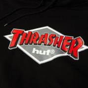 Poleron HUF X THRASHER Logo P/O Hoodie Black
