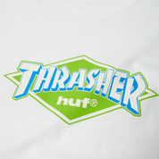 Polera HUF X THRASHER Logo Tee White