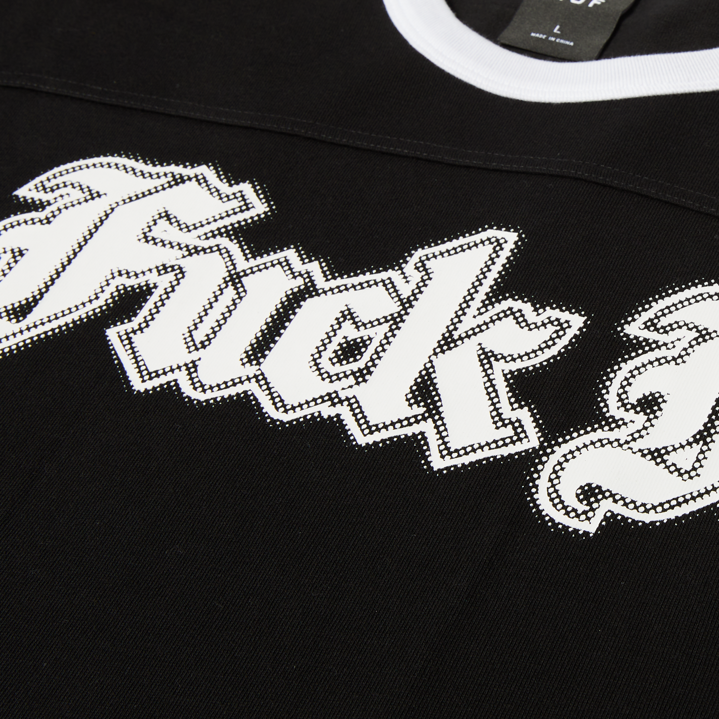 POLERA HUF IVES FOOTBALL S/S TEE BLK