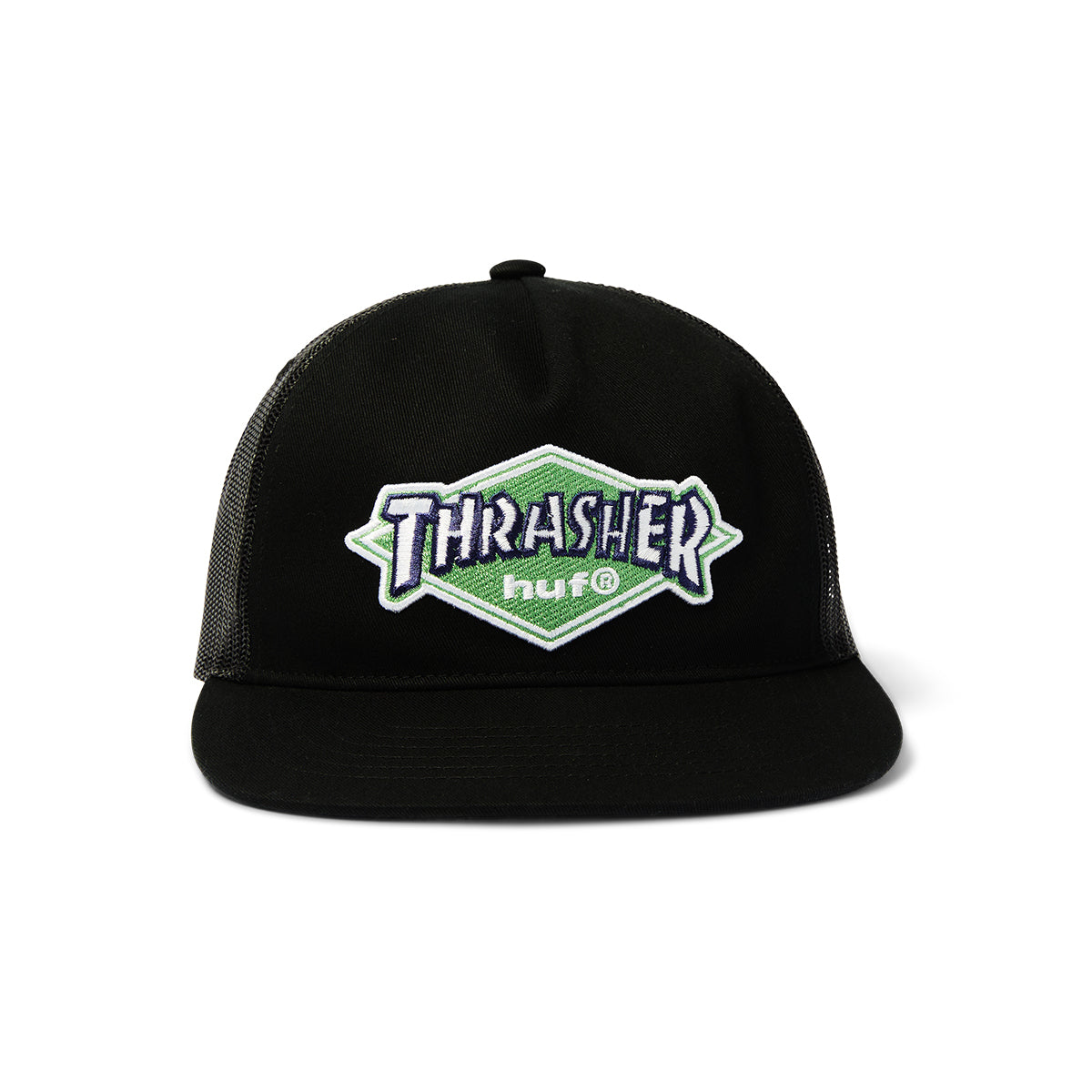Jockey HUF X THRASHER Logo Twill Trucker Black