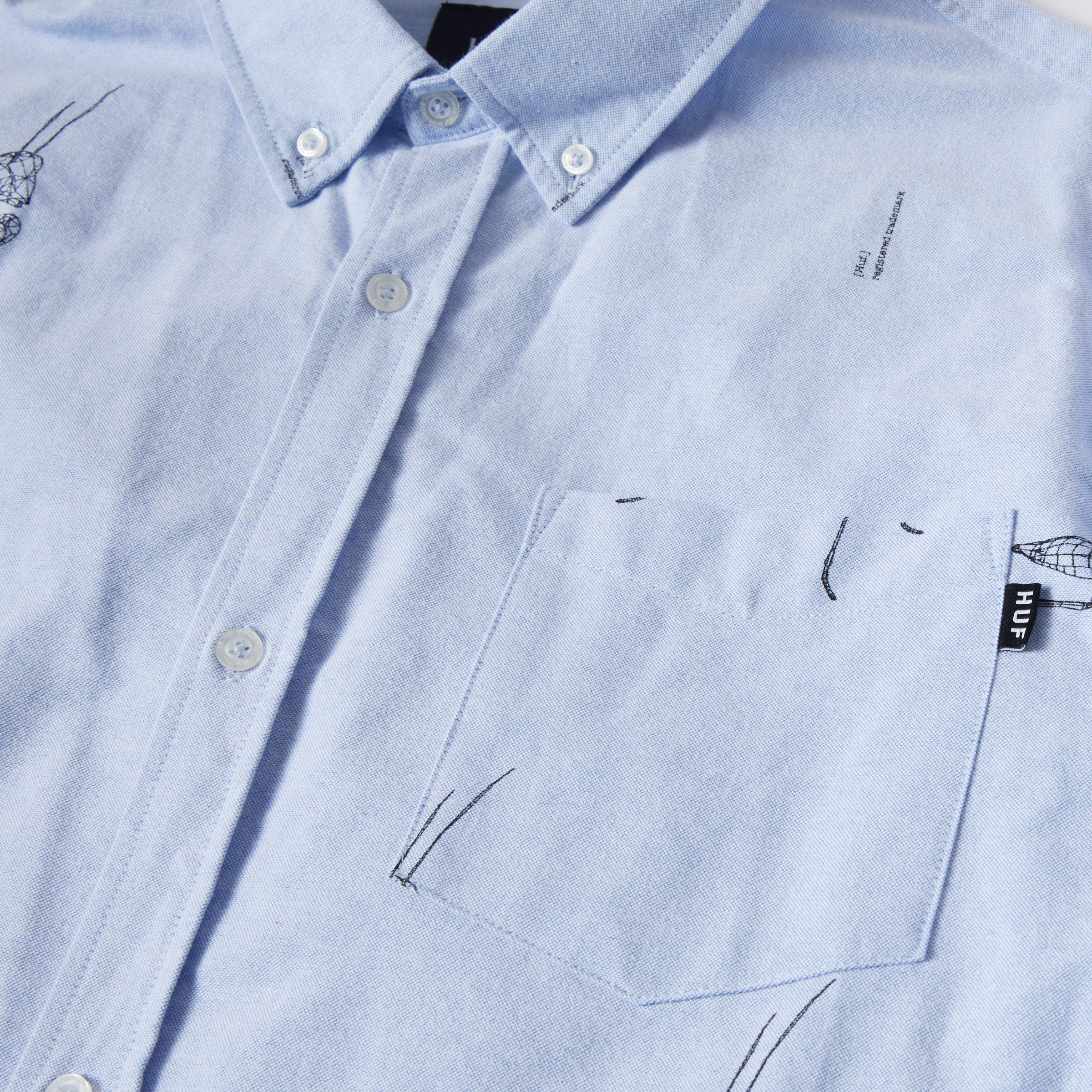 CAMISA HUF MANTIS L/S OXFORD SHIRT BLUE