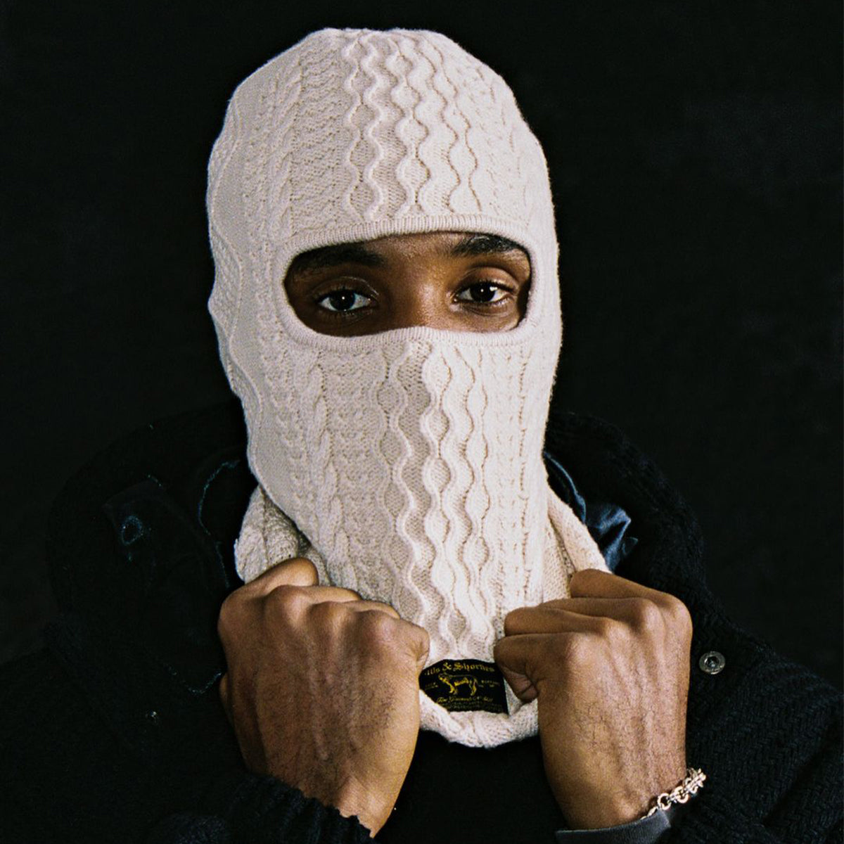 BALACLAVA 40S & SHORTIES CABLE KNIT CREAM