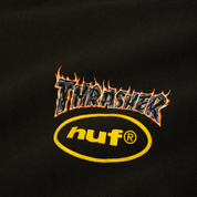 Poleron HUF X THRASHER Meltdown Heavyweight Washed Black