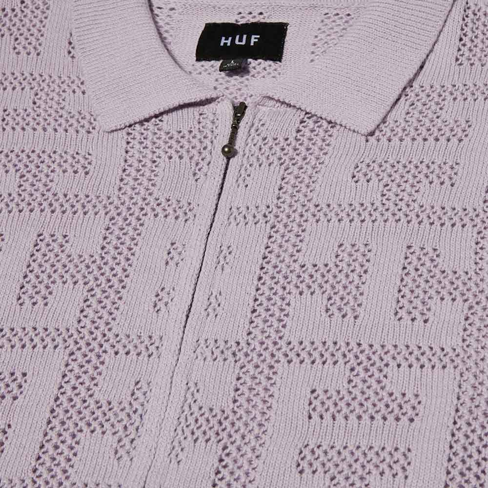 SWEATER HUF MONOGRAM JACQUARD ZIP LAVENDER