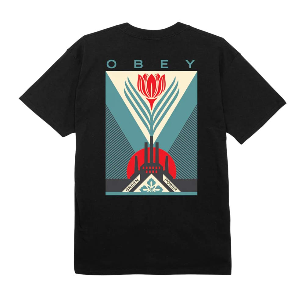 POLERA OBEY GREEN POWER FACTORY BLACK