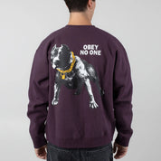 POLERON OBEY NO ONE CREWNECK PLUM PERFECT