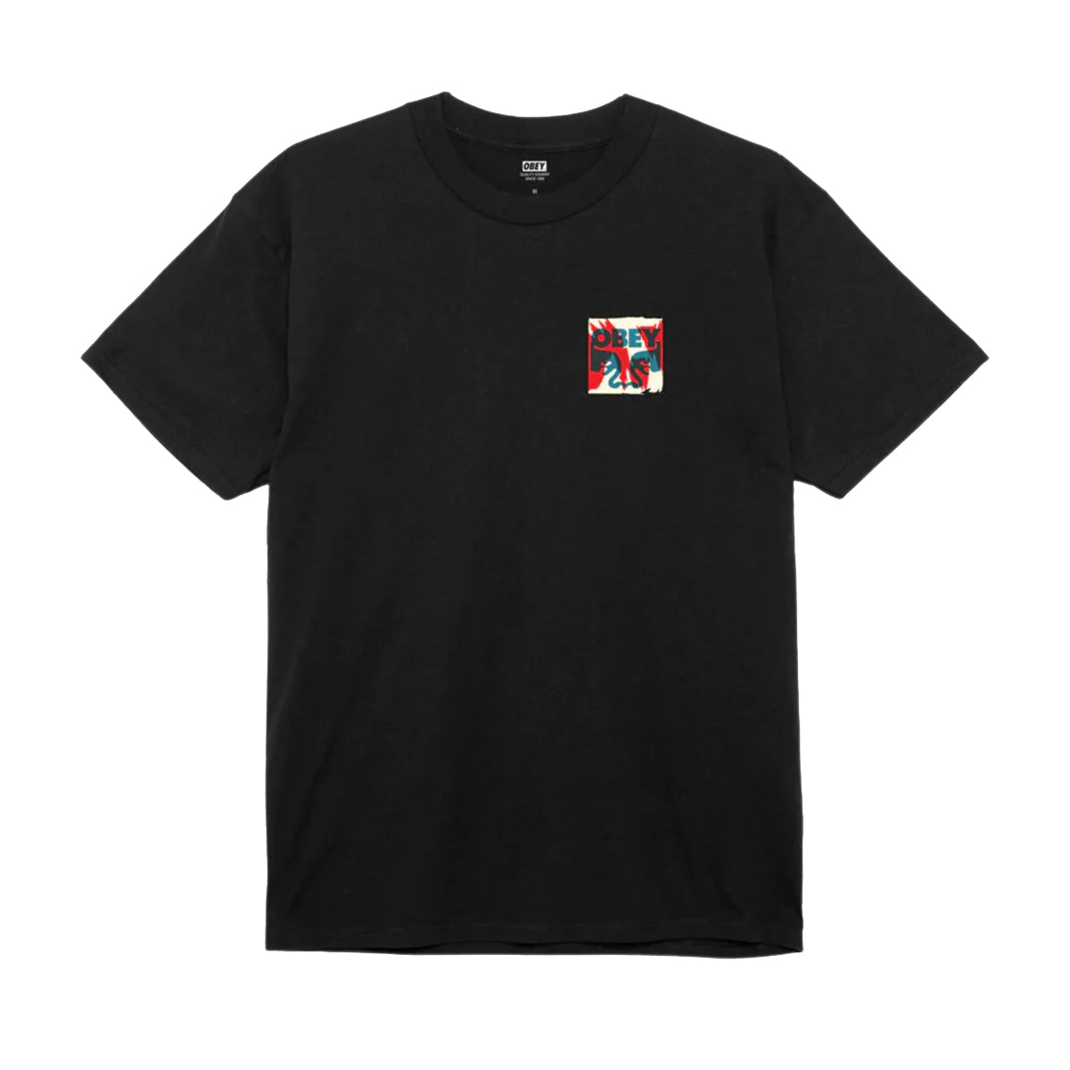 POLERA OBEY TORN POSTERS ICON BLK