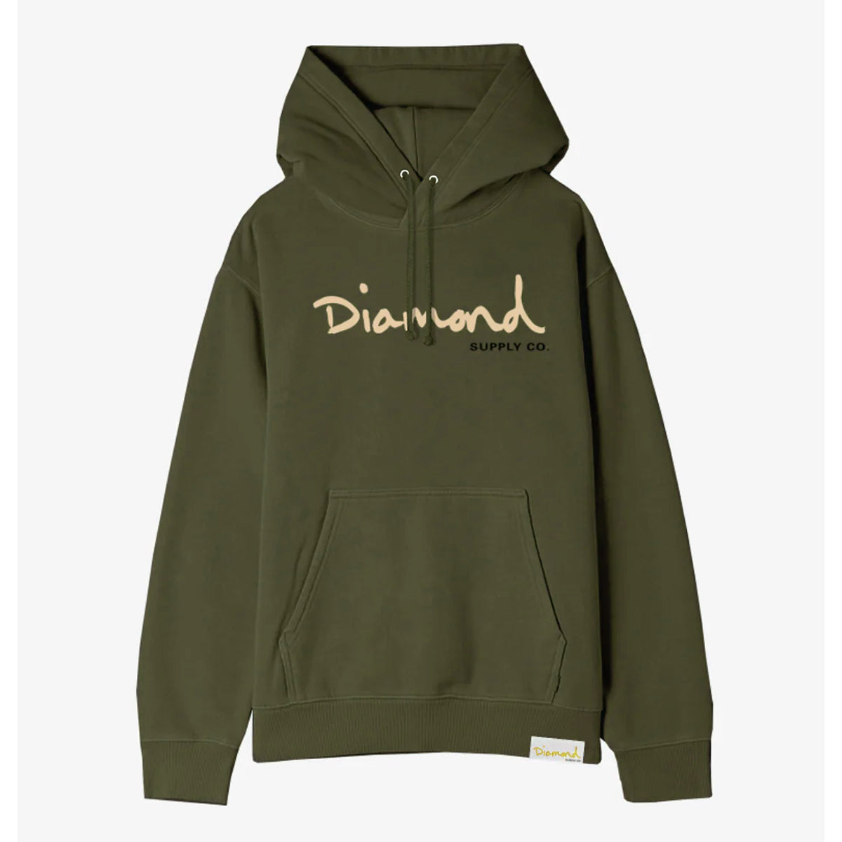 POLERON DIAMOND SCRIPT HOODIE OLIVE