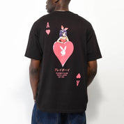 POLERA COLOR BARS X PLAYBOY ACE OF HEARTS DISTRESSED TEE BLK