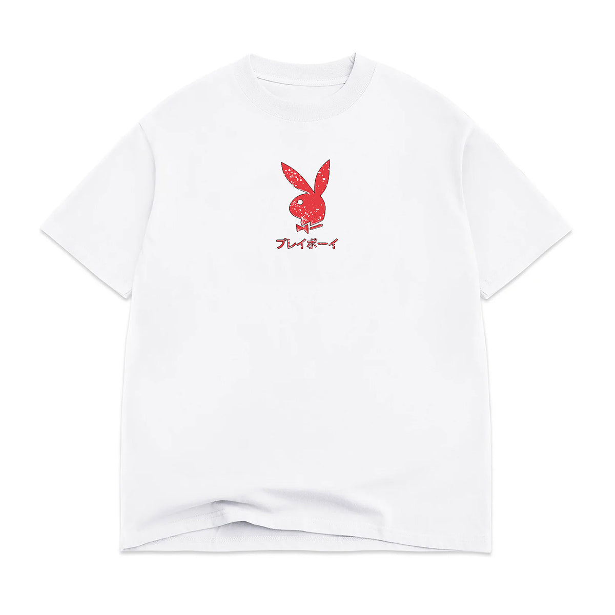 POLERA COLOR BARS X PLAYBOY ACE OF HEARTS DISTRESSED TEE WHT