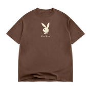 POLERA COLOR BARS X PLAYBOY ACE OF SPADES DISTRESSED TEE CHOC