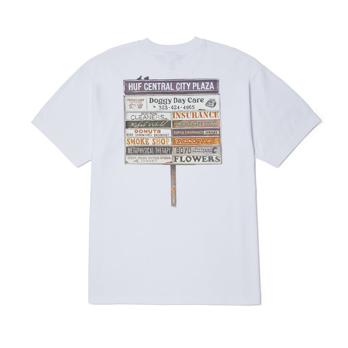POLERA HUF PLAZA S/S WHITE