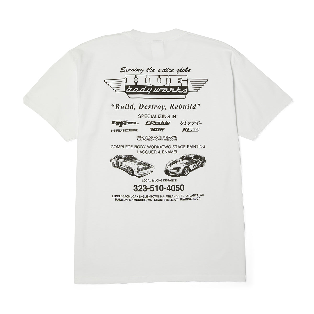 POLERA HUF X GREDDY BODY WORKS S/S WHT