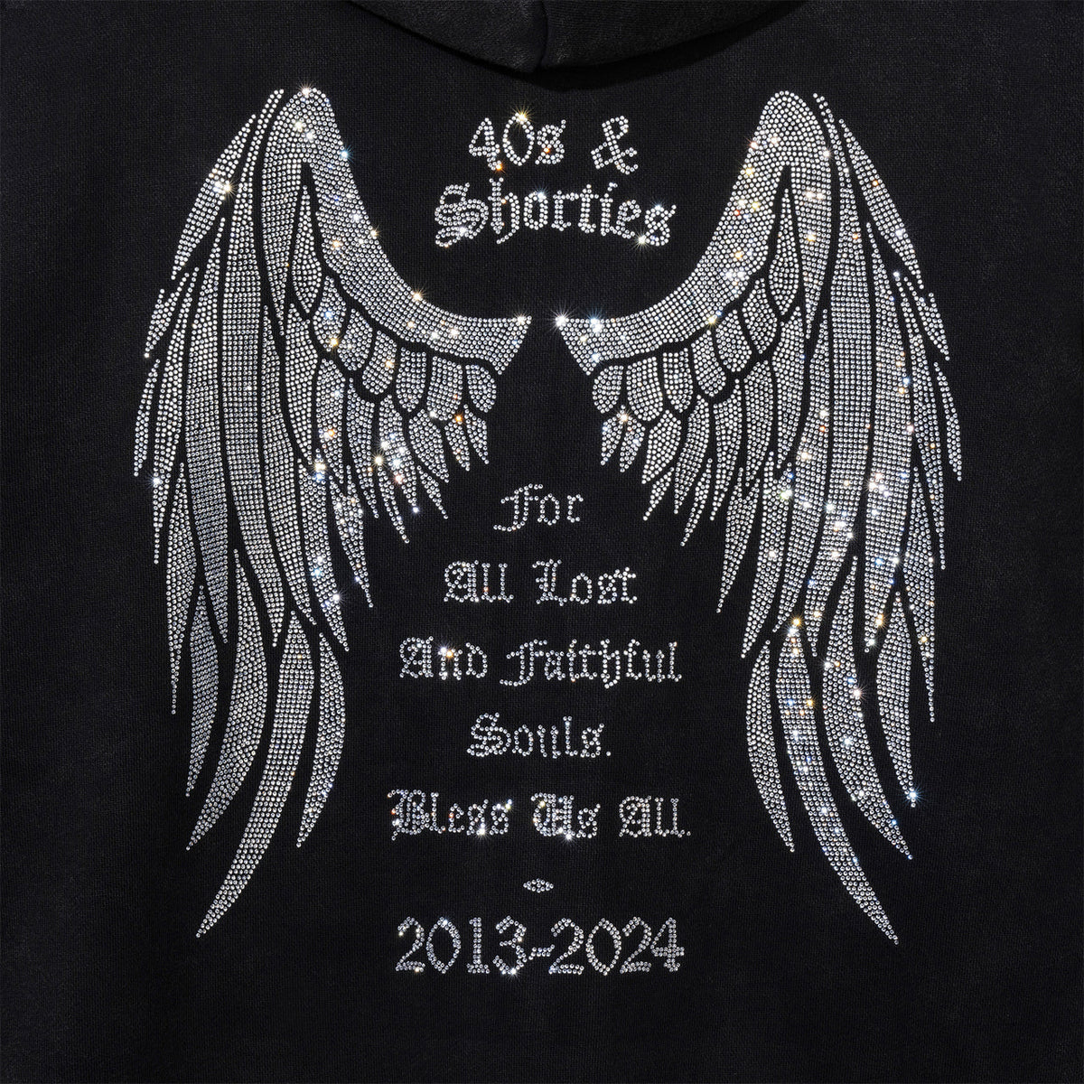 POLERON 40S & SHORTIES ANGEL RHINESTONE BLK