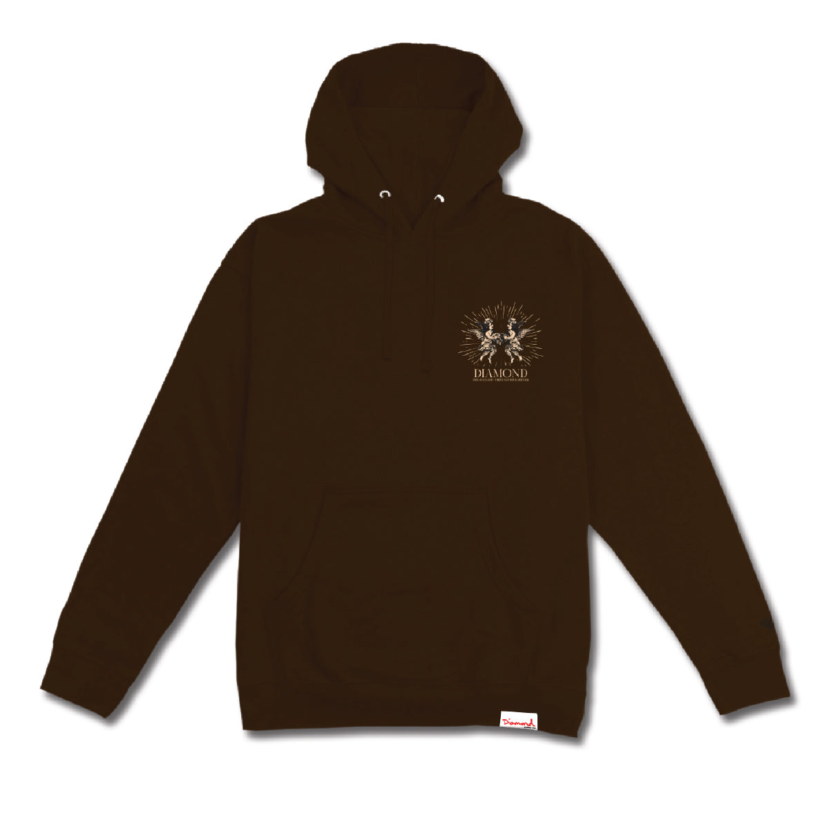 POLERON DIAMOND SHINE BRIGHT ANGELS HOODIE DARK BROWN